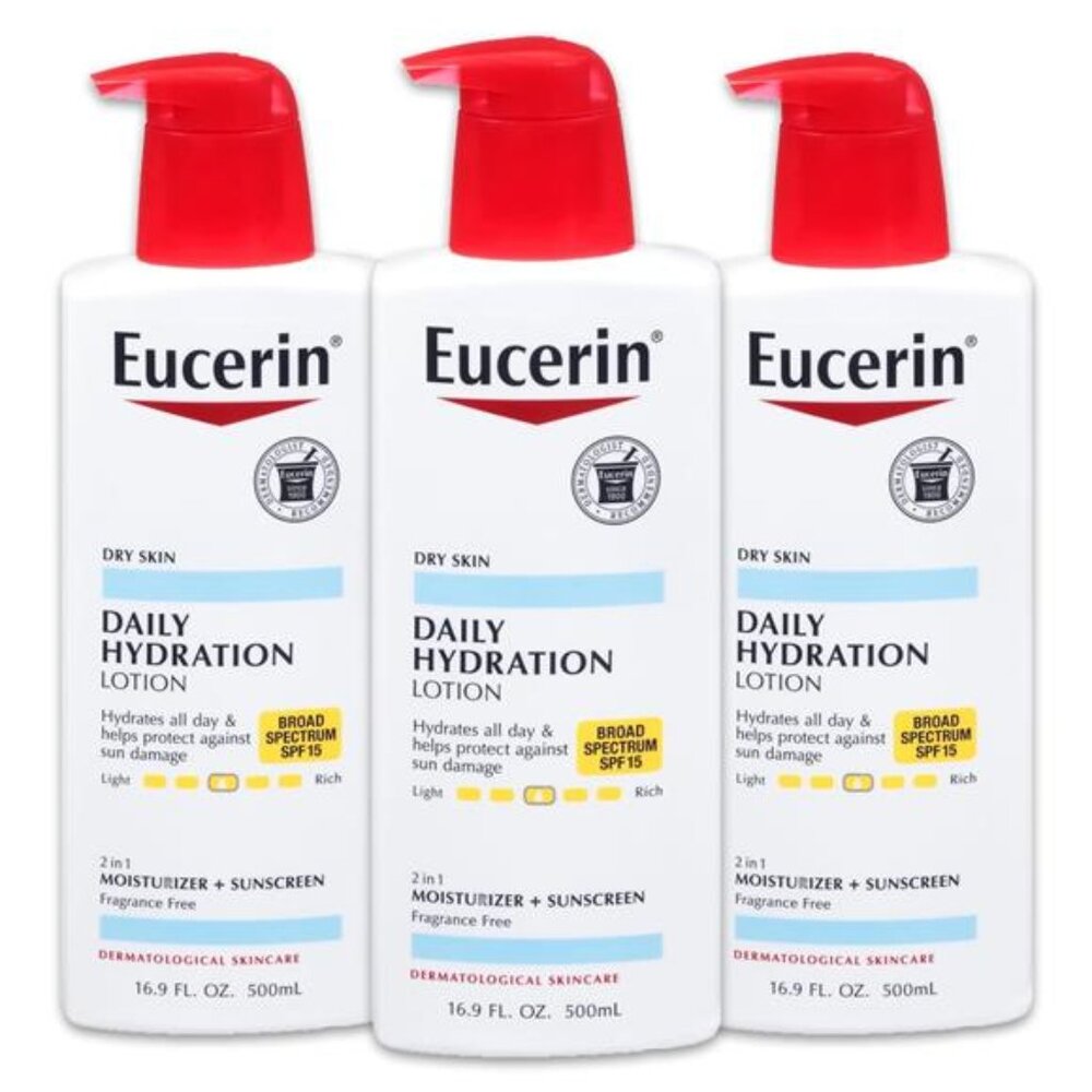 Eucerin Daily Hydration Lotion with SPF 15 - Broad Spectrum Body Lotion for Dry